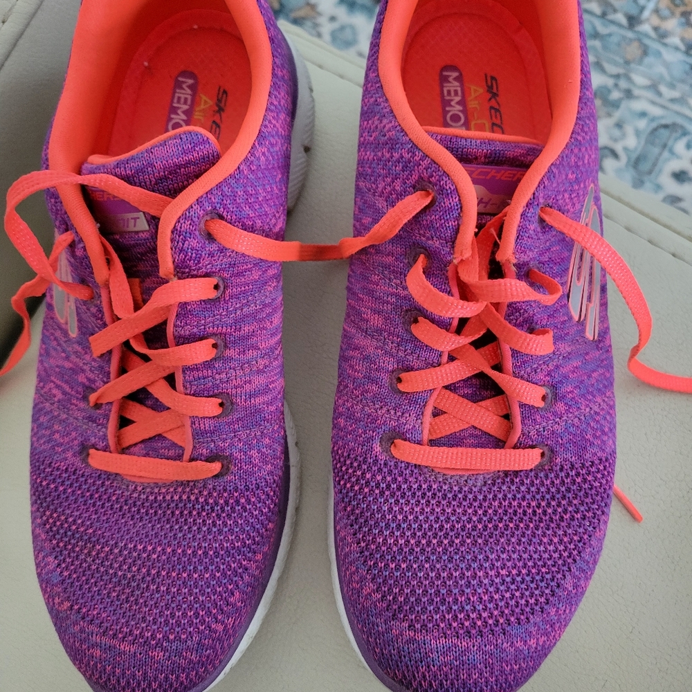 Skechers Women's Sneakers - Bright Orange and Purple